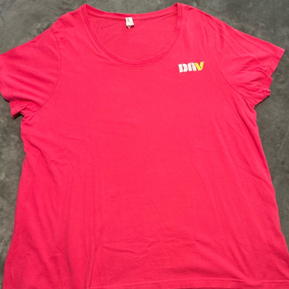 DAV Disabled American Veterans Pink Scoop Neck Tee Size 3X